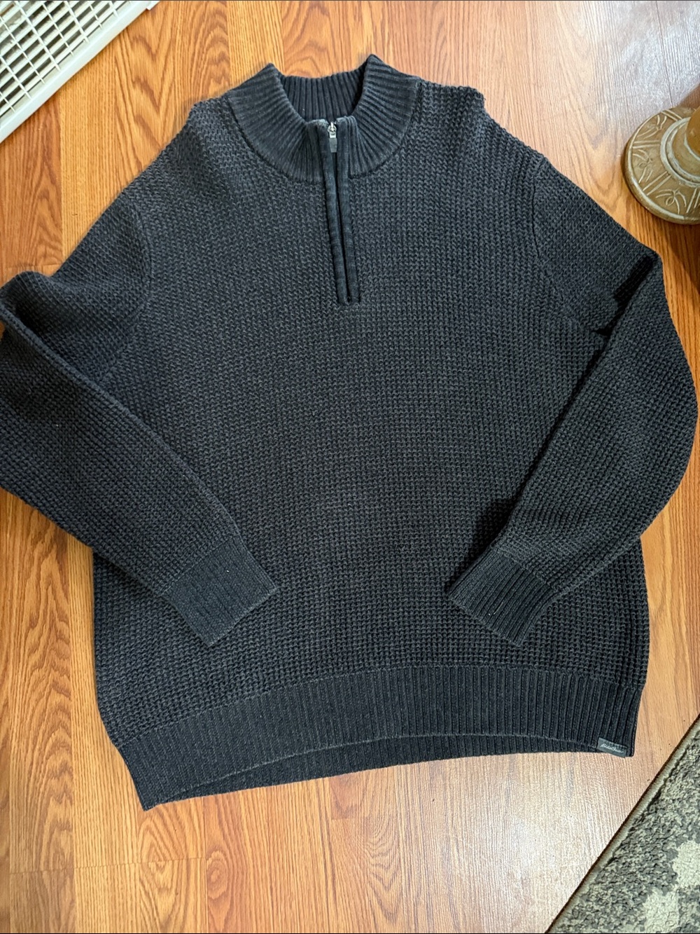 Vintage Eddie Bauer Black Half-Zip Knit Sweater made very well